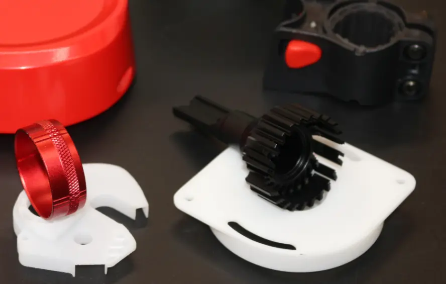 CNC machined parts with anodized aluminum and painted surface finishes for enhanced durability and appearance