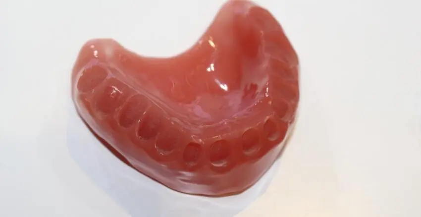 PolyJet 3D printed dental model with detailed tooth impressions