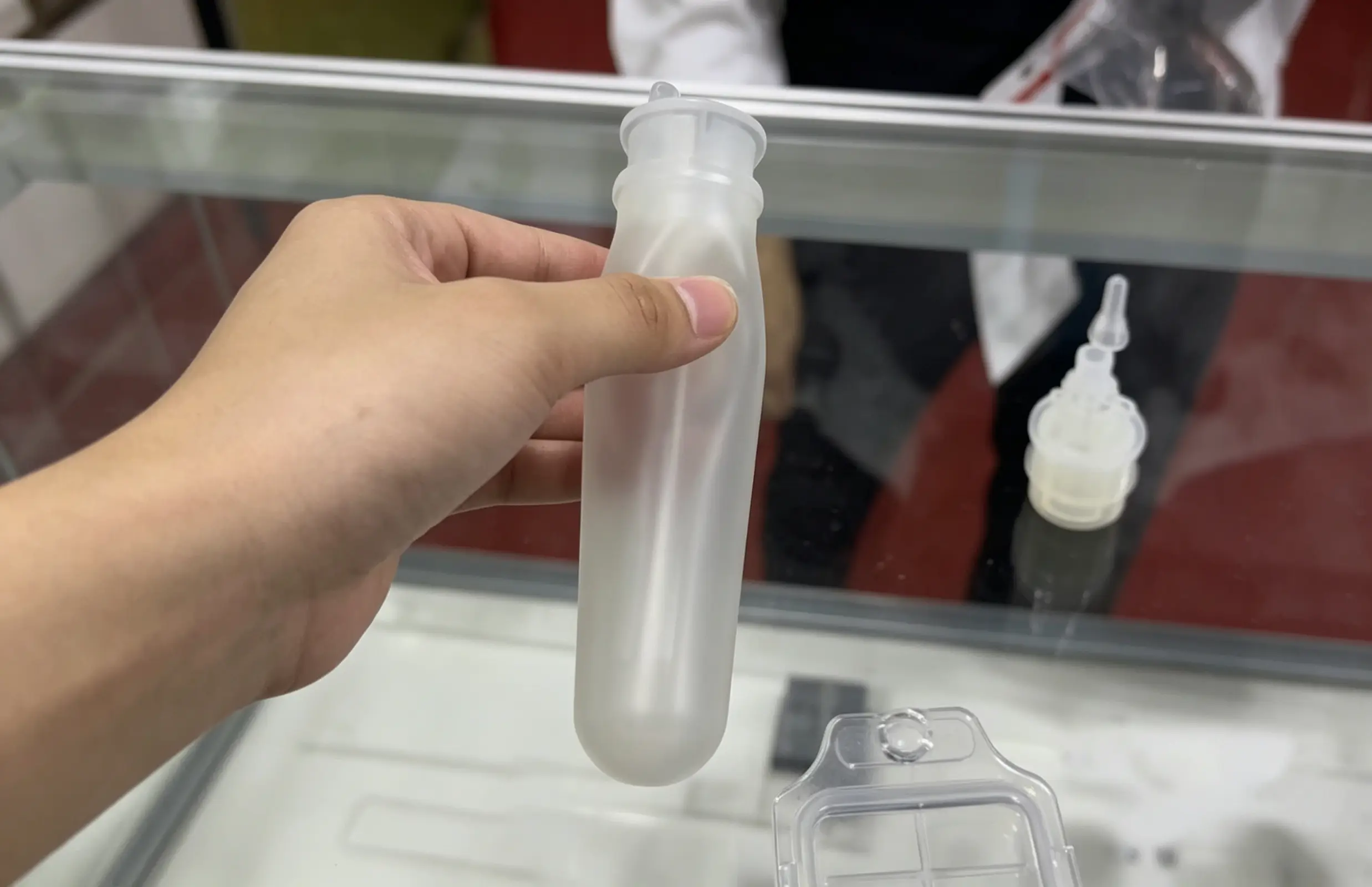 Semi-transparent silicone part
