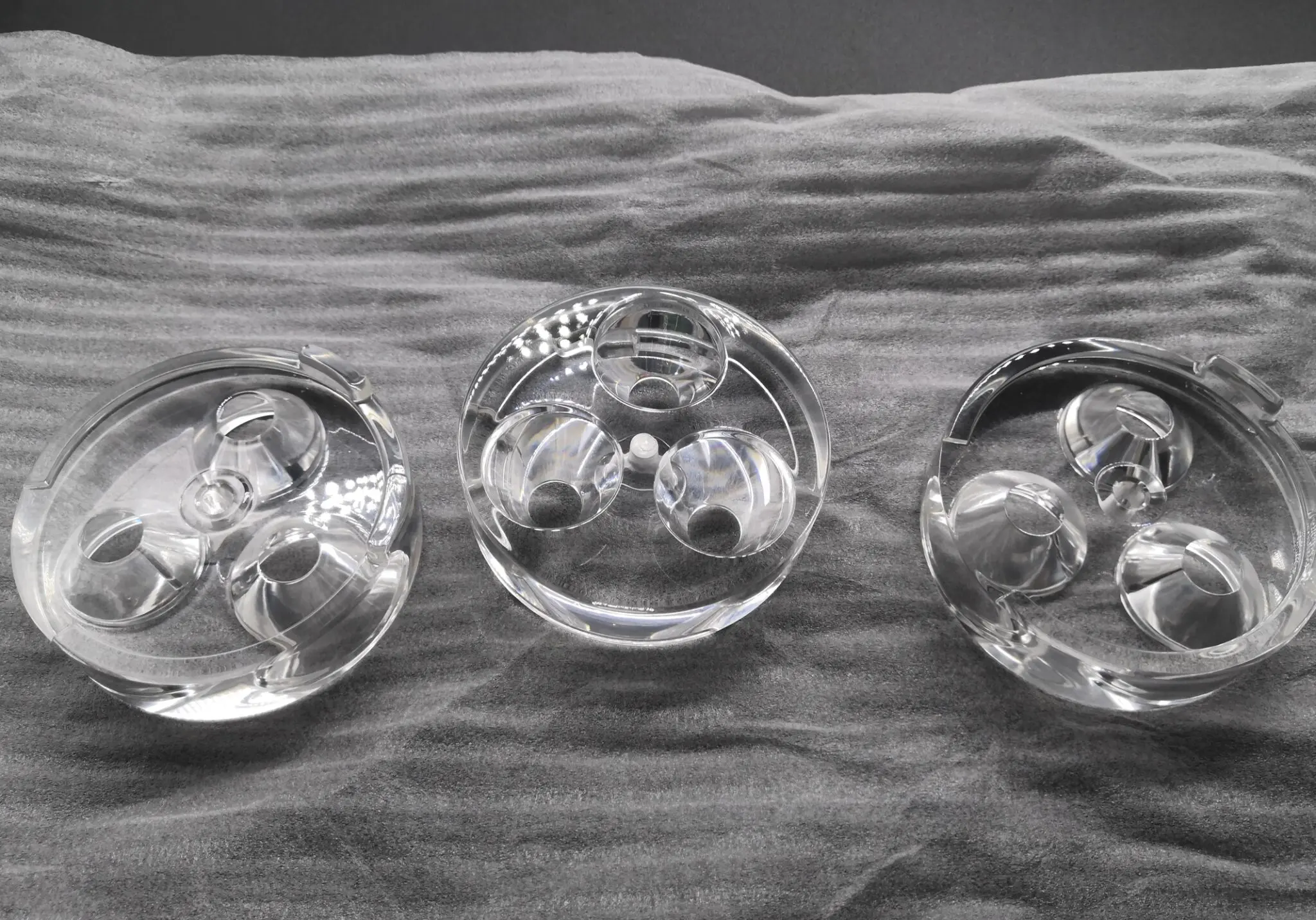 CNC machined acrylic parts with transparent polished surfaces and precision features