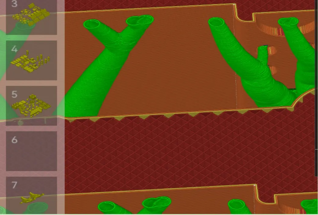 FDM 3D printing infill structure and part arrangement in slicing software