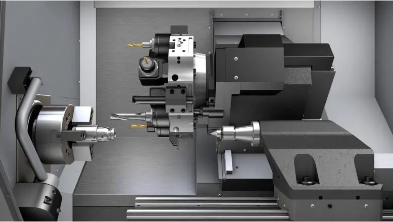 4-axis CNC machining center with milling and turning capabilities